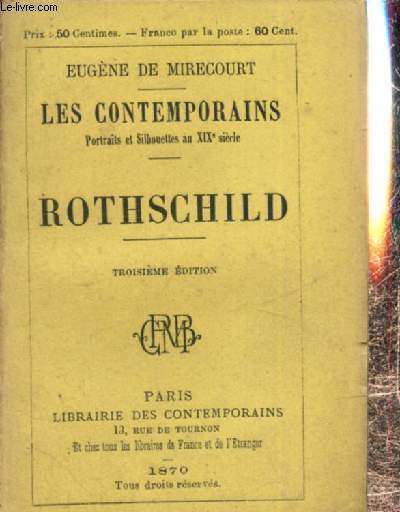 Les Contemporains, portraits et silhouettes du XIXe sicle, n103 : Rothschild