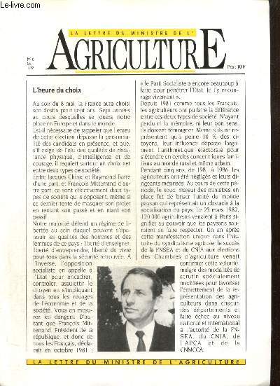 La Lettre du Ministre de l'Agriculture, n6 (mai 1988)
