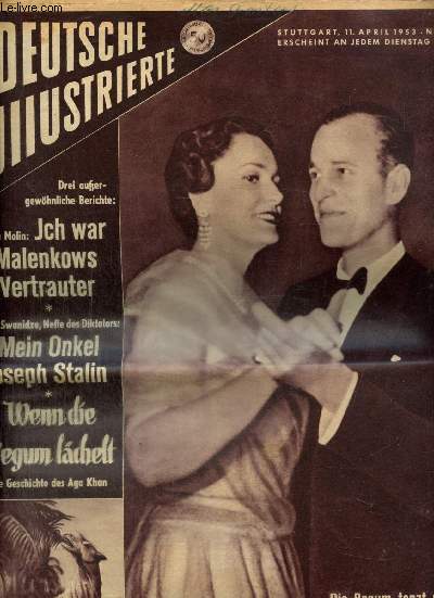 Deutsche Illustrierte, n15 (11 avril 1953) : Ich sprach mit Kikuyu-Huptling Katschona / Wenn die Begum lchelt / Premiere des NATO-Fracks / Die Zeit der Riesen und Zwerge / ...