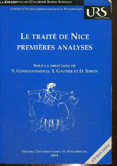 Le Trait de Nice, premires analyses (Collections de l'Universit Robert Schuman)