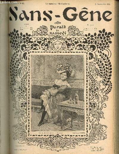 Sans-Gne, n30 (21 septembre 1901) : Messidor / Les Deux Soeurs / Au Moulin Rouge / Un bon mot / A l'abbaye de thtre / Brave poivrot / Sainte Bohme / Rendez-vous parisien / Nos Petites Bretonnes /...