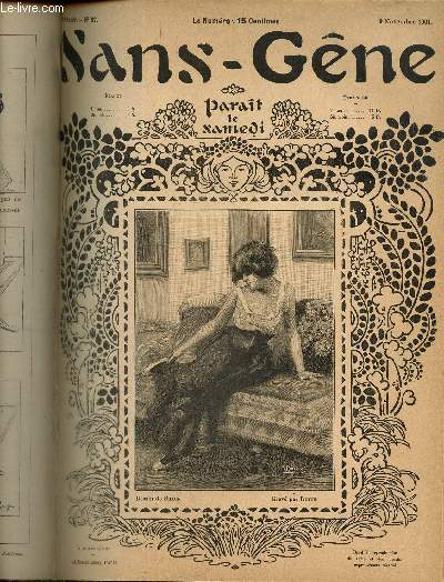 Sans-Gne, n37 (9 novembre 1901) : Dialogue de l'antichambre / Rupture / Nos petites cocottes / L'Homme heureux / Prudence / Au cirque / Cabotines / Les spectacles  voir /...