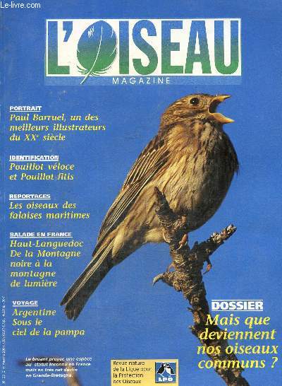 L'Oiseau, n63 (2e trimestre 2001) : Tourterelle des bois, le retour aux annes noires ? / Pouillot fitis et Pouillot vloce / A la recherche des oiseaux disparus / Oiseaux des falaises, les clameurs de l'Atlantique /...