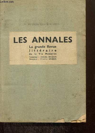 Les Annales politiques et littraires, tome CXIII (janvier-juin 1939)