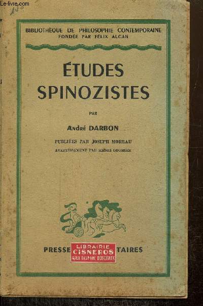 Etudes spinozistes (Bibliothque de philosophie contemporaine)