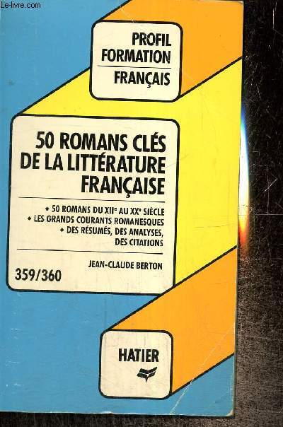 50 romans cls de la littrature franaise