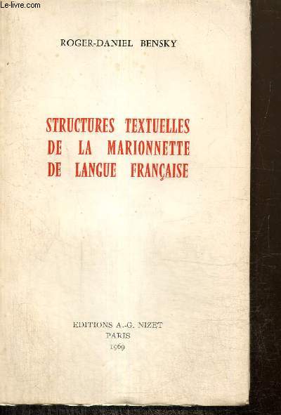 Structures textuelles de la marionnette de langue franaise