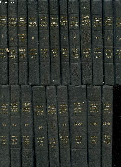 Guerre de 1914 - Documents officiels, textes lgislatifs et rglementaires, tomes I  XXIV, tome V manquant (21 volumes)