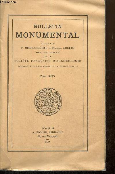 Bulletin Monumental, tome XCIV