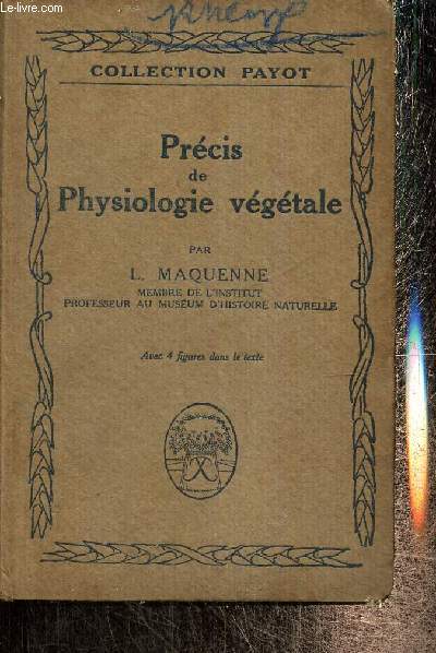 Prcis de physiologie vgtale (Collection 