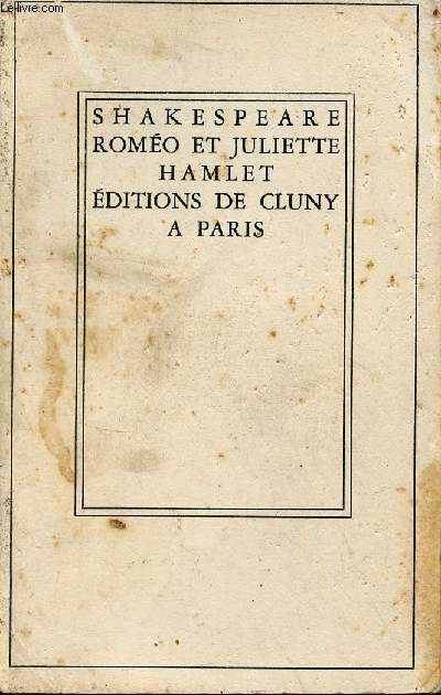 Romo et Juliette - Hamlet - Collection bibliothque de cluny n28.