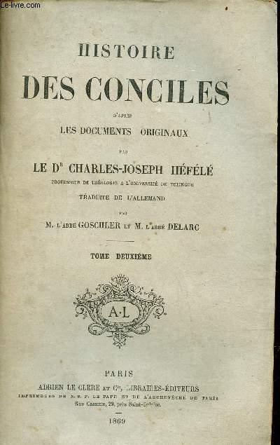 Histoire des conciles d'aprs les documents originaux - Tome 2.