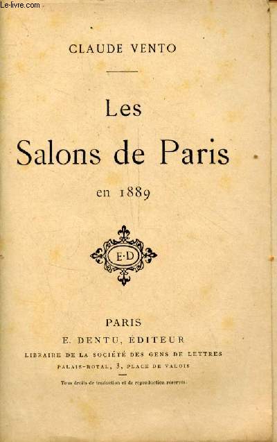 Les Salons de Paris en 1889.