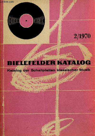 Bielefelder katalog - katalog der schallplatten klassischer musik nr.2/18.jahrgang oktober 1970.