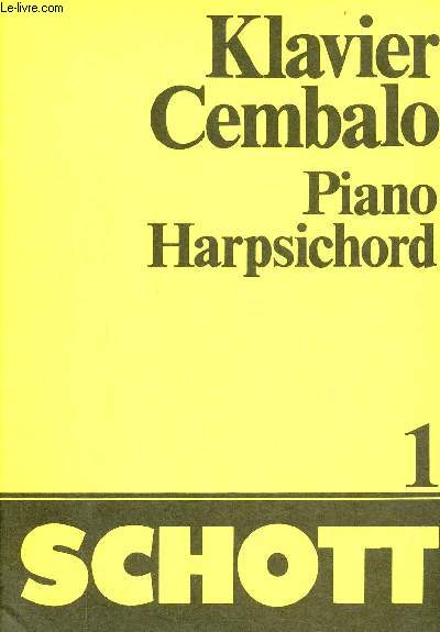 Klavier Cembalo Piano Harpsichord 1 Schott.