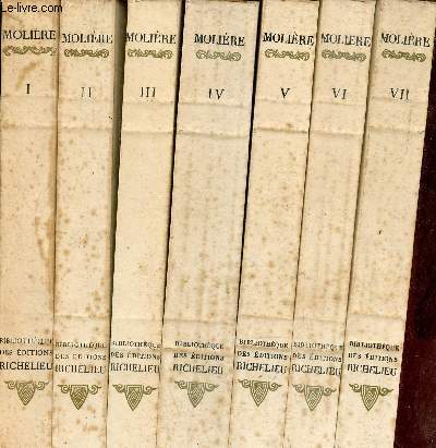 Oeuvres compltes de Molire - En 11 tomes (11 volumes) - Tomes 1  11 - Exemplaire n1871/3500 sur alfa ivoire nu.