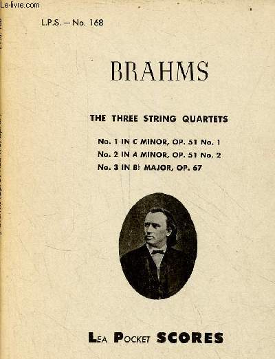 The three string quartets - No. in Cminor, op.51 no 1 - No.2 in Aminor, op.51 no. 2 - No.3 in Bb major, op.67 - Lea pocket scores n168.