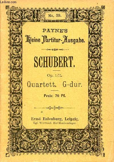Quartett n4 G-dur fr 2 violinen, viola und violoncell op.161 - Payne's kleine partitur ausgabe n39.