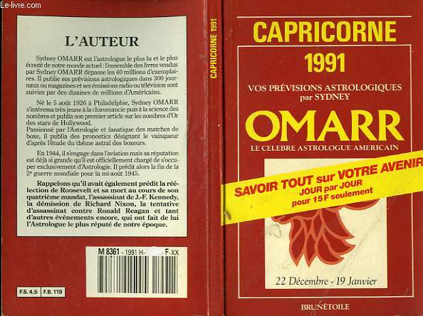 CAPRICORNE 1991 - 22 DECEMBRE - 19 JANVIER
