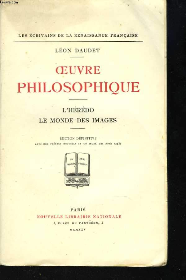 Oeuvre philosophique. L'hrdo - Le monde des images