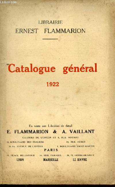 Catalogue gnral 1922