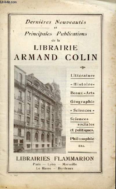 Dernires nouveauts et principales publications de la librairie Armand Colin