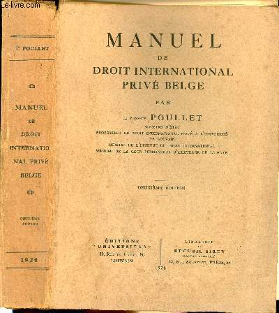 Manuel de droit international priv belge