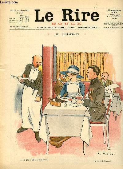 Le rire, N122 - Srie rouge - Edition de guerre - Au restaurant.