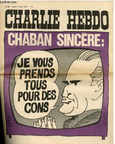 CHARLIE HEBDO N66 - CHABAN SINCERE 