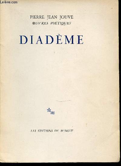 DIADEME - OEUVRES POETIQUES. EXEMPLAIRE N1862.