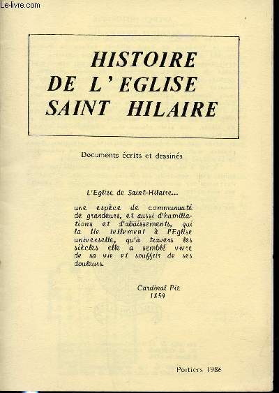 HISTOIRE DE L'EGLISE DE SAINT HILAIRE.
