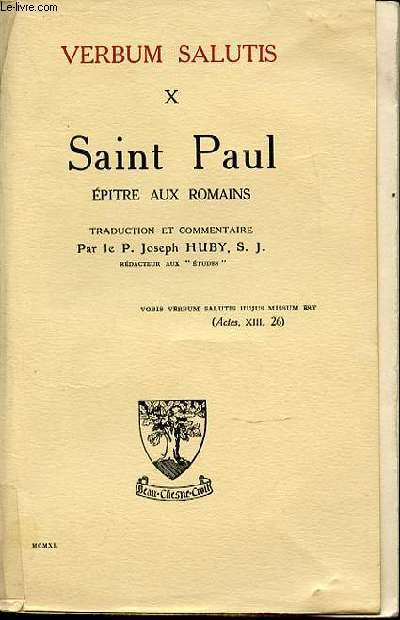 SAINT PAUL - EPITRE AUX ROMAINS / VERBUM SALUTIS X.
