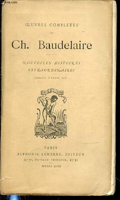 OEUVRES COMPLETES DE CH. BAUDELAIRE - NOUVELLES HISTOIRES EXTRAORDINAIRES.