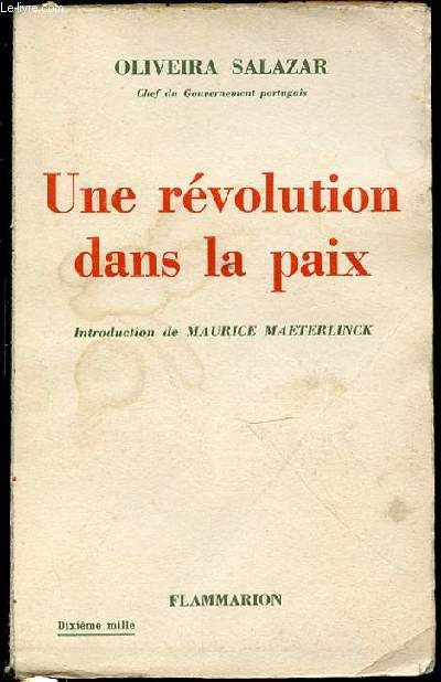 UNE REVOLUTION DANS LA PAIX - INTRODUCTION DE MAURICE MAETERLINCK.