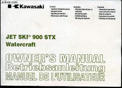 JET SKI 900 STX, WATERCRAFT - OWNER'S MANUAL, BETRIEBSANLEITUNG / MANUEL DE L'UTILISATEUR.