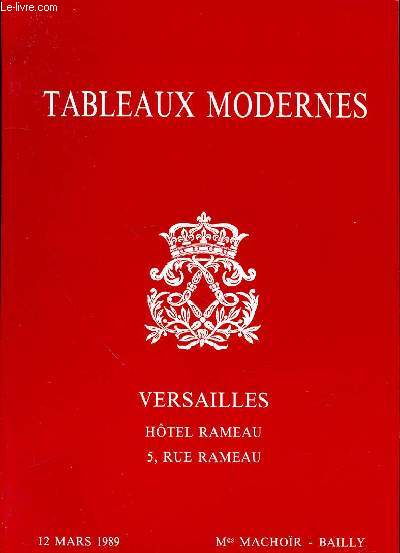 TABLEAUX MODERNES VERSAILLES HOTEL RAMEAU 5, RUE RAMEAU - 12 MARS 1989