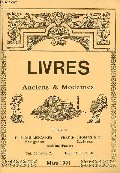 CATALOGUE DE LIVRES ANCIENS ET MODERNES LIBRAIRIE AVEC LES PRIX
