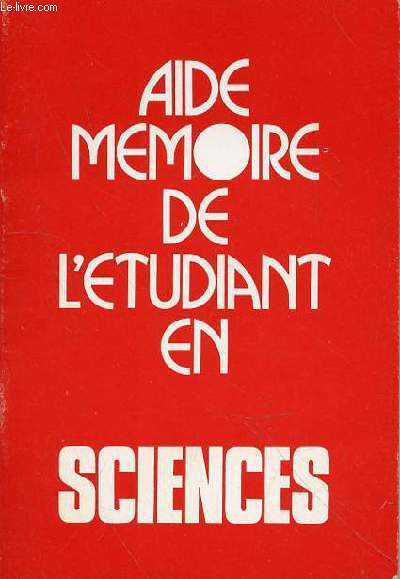 AIDE MEMOIRE DE L'ETUDIANT EN SCIENCES