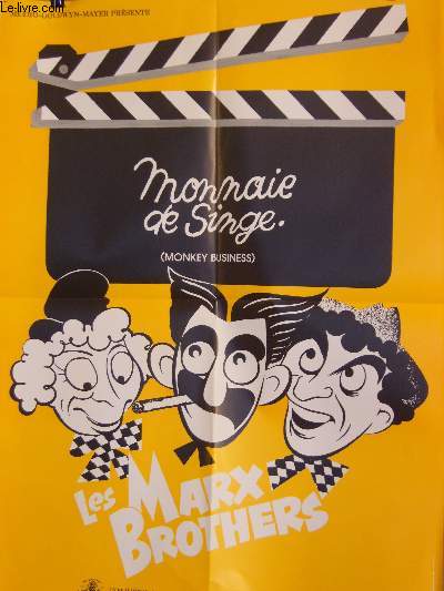 AFFICHE DE CINEMA - MONNAIE DE SINGE - MONKEY BUSINESS - LES MARX BROTHERS