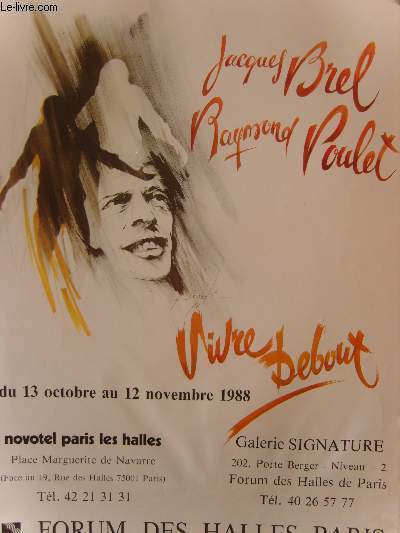 AFFICHE PUBLICITAIRE - JACQUES BREL PAR RAYMOND POULET