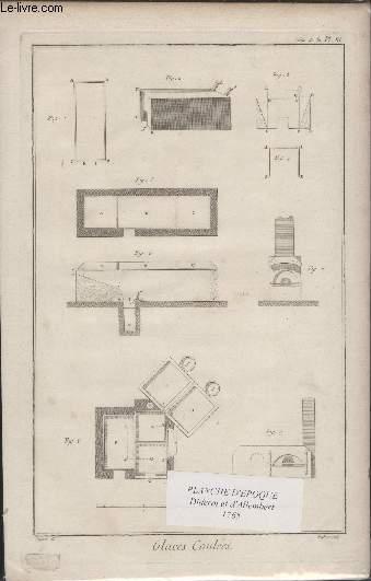 GRAVURE 18EME SIECLE - PLANCHES ORIGINALES DE L'ENCYCLOPEDIE DIDEROT D'ALEMBERT IN FOLIO - N3 - GLACES COULEES