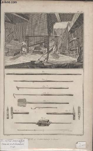 GRAVURE 18EME SIECLE - PLANCHES ORIGINALES DE L'ENCYCLOPEDIE DIDEROT D'ALEMBERT IN FOLIO - N4 - FORGES - 4 SECTION REFOULER LE RENARD