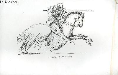 GRAVURE 19eme NOIR ET BLANC - CAVALIER OU HOMME D'ARMES