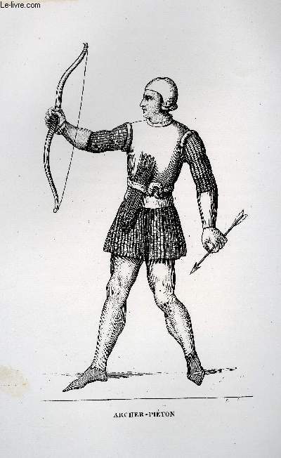 GRAVURE 19eme NOIR ET BLANC - ARCHER OU SOLDAT DE PIED