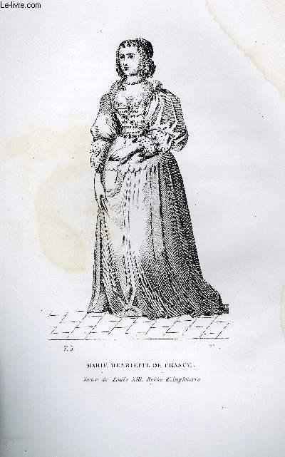 GRAVURE 19eme NOIR ET BLANC - MARIE-HENRIETTE DE FRANCE