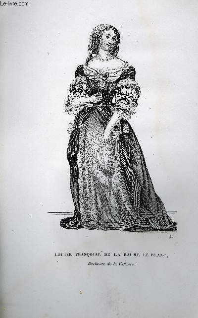 GRAVURE 19eme NOIR ET BLANC - LOUISE FRANCOISE DE LA BAUME LE BLANC