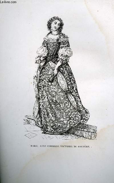 GRAVURE 19eme NOIR ET BLANC - MARIE-ANNE-CHRISTINE-VICTOIRE DE BAVIERE