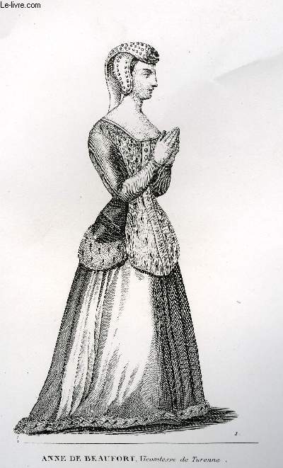 GRAVURE 19eme NOIR ET BLANC - ANNE DE BEAUFORT