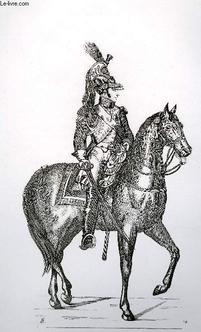 GRAVURE 19eme NOIR ET BLANC - UNIFORME DE COLONEL-GENERAL DE DRAGON