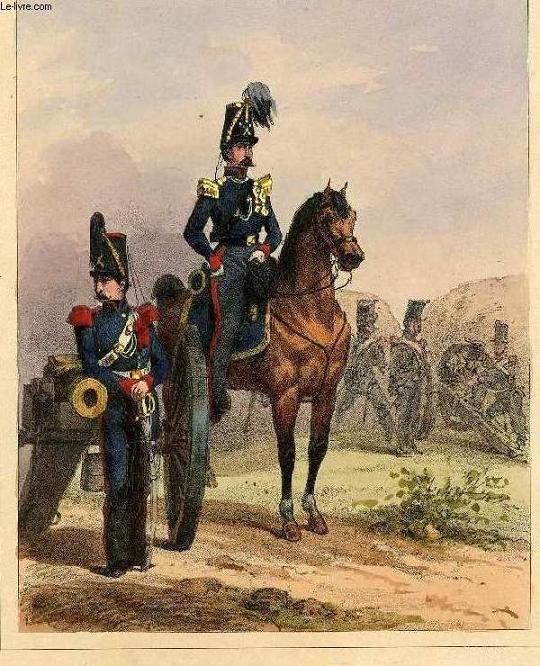 GRAVURE 19eme COULEURS - GALERIE MILITAIRE - N77 - ARMEE BELGE - N15 - ARTILLERIE A CHEVAL